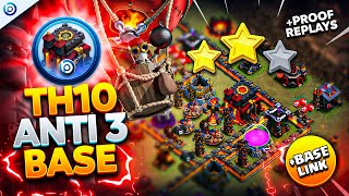 The ULTIMATE TH10 ANTI 3 STAR BASE with LINK 2024  Town Hall 10 War Base ANALYSIS  PROOF Replays [upl. by Eudosia]