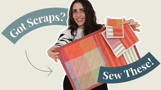 3 ScrapFriendly Sewing Projects  Quilted Placemat Coaster and Potholder  Scrap Busting Ep 5 [upl. by Neerak]