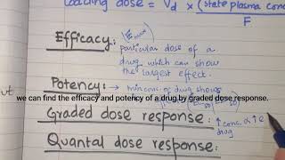 Pharmacodynamics part 2  graded dose response  quantal dose response efficacy potency [upl. by Yun]