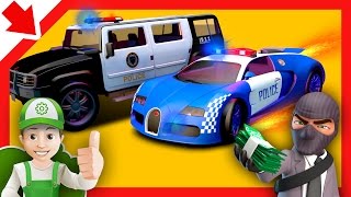 Police cars chase cartoon for children and Monster Machines Police cartoon for children Kids story [upl. by Aigneis]