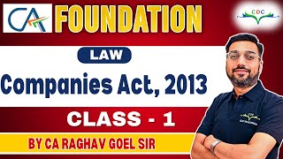 Companies Act 2013  Class  1  CA Foundation June24 Attempt  By CA Raghav Goel Sir caclasses [upl. by Barcus650]