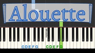 Alouette easy piano tutorial with free sheet music [upl. by Eelydnarb]