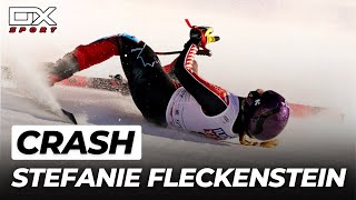 Alpine Ski Stefanie Fleckenstein HUGE CRASH at Val dIsère  SuperG  2023 🇮🇹 [upl. by Sells]