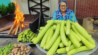 BOTTLE GOURD RECIPE  Tasty Indian Snacks Recipes  Uniqe Lauki Recipe  Street Food  Village Food [upl. by Davison]