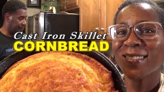 Cast Iron Skillet Cornbread  Moist amp Delicious  Homemade [upl. by Stearne82]