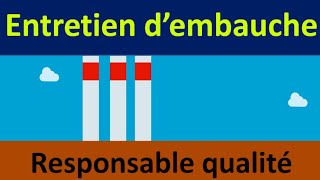 Simulation dentretien dembauche  responsable qualité [upl. by Akirrehs276]