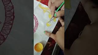 Handkerchief design with acrylic colour  Fabric paint on white cloth [upl. by Trefor]