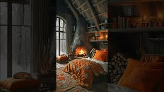 Healing Ambiance Sleep Aid Cave Cozy Cabin Burning Fireplace Blizzard Snowfall [upl. by Ltsyrk560]