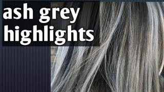 ash grey hair colour highlights on black hair at home anil blue secrets [upl. by Bainbridge]