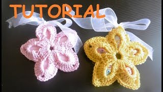 Bomboniera StellaFiore Portaconfetti Uncinetto Fai Da Te  TUTORIAL [upl. by Ximena]