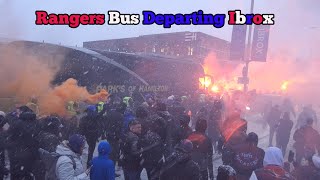 Glasgow Rangers Bus Departing Ibrox [upl. by Aeret]