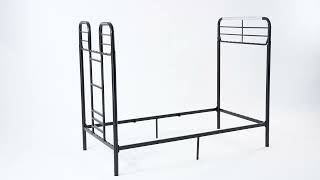 Your Zone Kids Metal Twin over Twin Quad Bunk Bed with Ladder and Guardrails Black [upl. by Giavani]