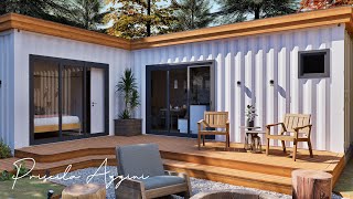 Shipping Container House – LShaped House [upl. by Mailli]