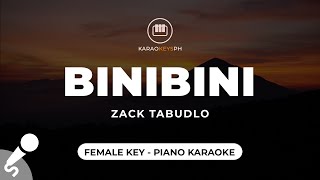 Binibini  Zack Tabudlo Female Key  Piano Karaoke [upl. by Drawe638]