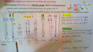 Spettroscopia spettro HNMR Step 4 C Esercitazione 3 Molecola 3 [upl. by Ecirbaf]