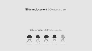 Vitra Eames Plastic Chair DSR glide replacement  Vitra Eames Plastic Chair DSR Gleiterwechsel [upl. by Agon]