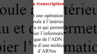 2 bac définition 9  la transciption [upl. by Gurney]