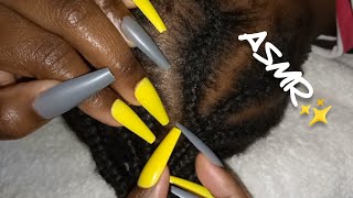 scalp scratching ASMR with long nails😴💤 [upl. by Minne]