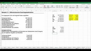 Beispiel 13 Differenzierende Zuschlagskalkulation [upl. by Oatis211]