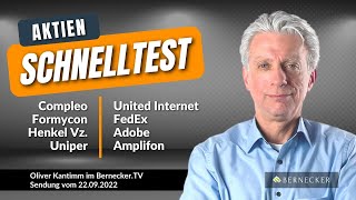 AktienSchnelltest inkl Uniper Henkel United Internet Adobe Formycon usw [upl. by Romulus904]