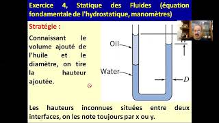 شرح التمرين رقم 4 Statique des Fluides équation fondamentale de lhydrostatique manomètres [upl. by Hafirahs]