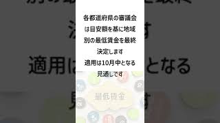 地域別最低賃金額改定の引き上げ額の目安は、全地域で50円／厚労省審議会 shorts [upl. by Vallo]