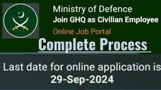 Pak Army GHQ Jobs 2024  How to Online Apply  GHQ Rawalpindi [upl. by Carmelina]