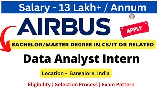 Airbus Off Campus Drive for Freshers 20242025 Data Analyst Intern  Salary 13 LPA freshersjobs [upl. by Aliehs]