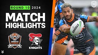 NRL 2024  Wests Tigers v Knights  Match Highlights [upl. by Regdor880]