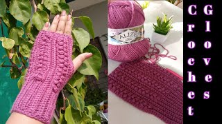 Crochet Gloves  How to Crochet a Fingerless Gloves  For Beginners [upl. by Divad]