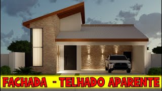 MODELOS DE FACHADAS DE CASAS MODERNAS COM TELHADO APARENTE [upl. by Skippy]