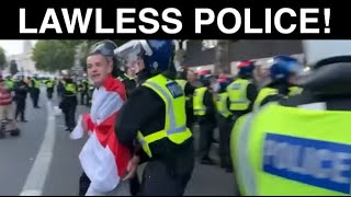 POLICE BRUTALITY in London Multiple Arrests in Peaceful Protest Tommy Robinson EDL Enough is Enough [upl. by Ettelloc]