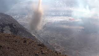 Vortex in Halema‘uma‘u crater Kīlauea summit eruption [upl. by Kasevich]