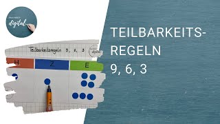 Teilbarkeitsregeln für die Zahlen 9 6 3  Quersummenregel anschaulich erklärt [upl. by Verner]