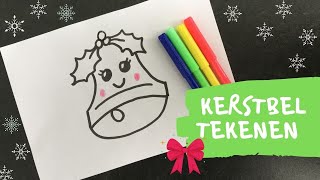 KERST TEKENEN  ✎ KERSTBEL TEKENEN ✎ Kawaii tekenen kerst [upl. by Ibbie]