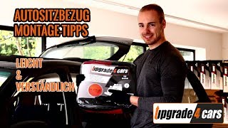 Auto Sitzbezug Montageanleitung Autoschonbezug Tutorial Sitzbezüge montieren [upl. by Edia]