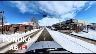 Ponoka Downtown driving tour winter 2023  Ponoka 2023 Alberta 🇨🇦 [upl. by Zehcnas]