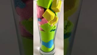 Colourful Cubes Drop and Squish Kinetic Sand Satisfying shorts [upl. by Telimay]