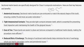 Matrix Bands Applications  Sectional Matrix Bands  Class 2 Cavities [upl. by Ojyllek888]