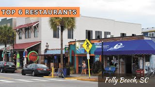 Top 6 Restaurants In Folly Beach SC 2024 [upl. by Aicnelev34]