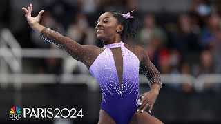 Simone Biles halfway to HISTORY after dominant opening night at US Nationals  NBC Sports [upl. by Laekim]