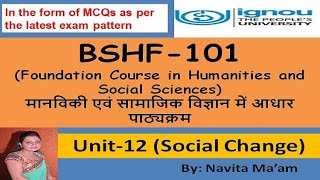 BSHF 101 UNIT12 Social Change सामाजिक बदलाव [upl. by Slyke88]