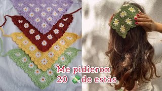 cómo hacer pañoletas o bandanas crochet paso a paso ideal para principiantes 🥰 [upl. by Neelehtak]