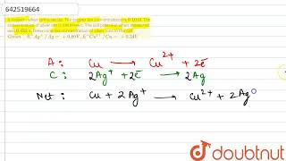 A copper  silver cell is set up The copper ion concentrations is 010 M The concentration of [upl. by Erodasi]