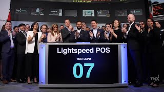 Lightspeed POS celebrates their IPO on TSX [upl. by Ahcurb750]