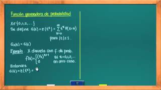 0625 Función generadora de probabilidad [upl. by Darcy]