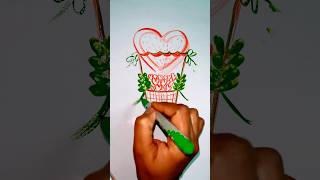 Heart hot balloon drawing happyvalentinesday howtodraw PalakEducationArts [upl. by Tenaj]