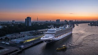 Caribbean Princess  Sunrise arrival in Hamburg [upl. by Jablon891]