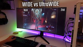 Wide vs UltraWide Monitors  169 vs 219  1080P 1440P and 4K Gaming Benchmarks [upl. by Ahseetal331]