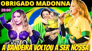 20h Nas redes brasileiros dizem que Madonna fez bandeira verde e amarela voltar a ser de todo mundo [upl. by Adnawyt]